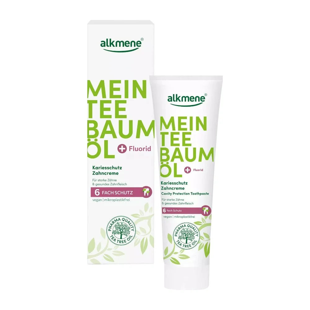 Зубная паста Alkmene для защиты от кариеса травяная с маслом чайного дерева, в том числе для детей 100мл №1