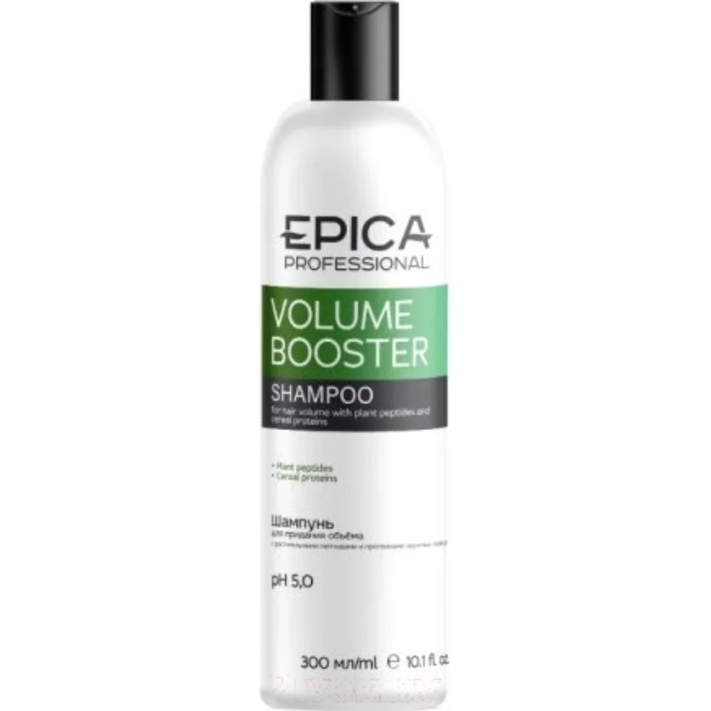 Шампунь EPICA Professional Volume Booster для придания объема волос с растительн. пептидами и протеинами зерновых культур 300мл №1