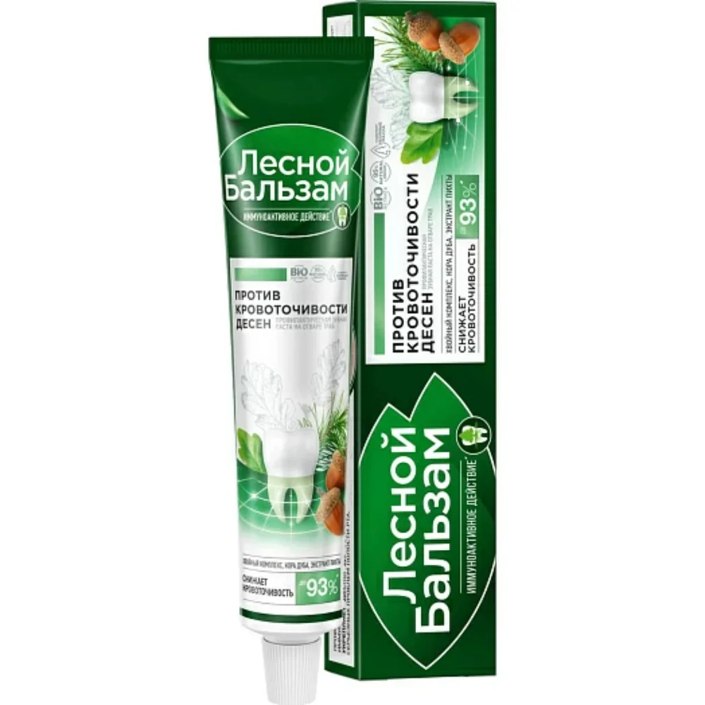 Зубная паста "Лесной бальзам" с экстрактами коры дуба и пихты на отваре трав 75мл №1