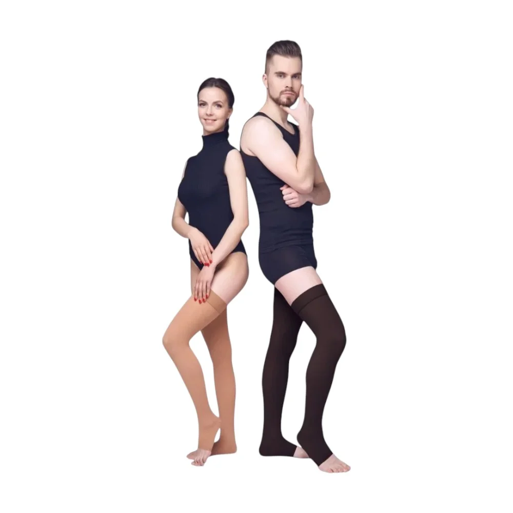 Чулки медицинские компрессионные выше колена без мыска м.4001 2 кл. компрессии, размер 4 (L), рост 2, черный пара №1