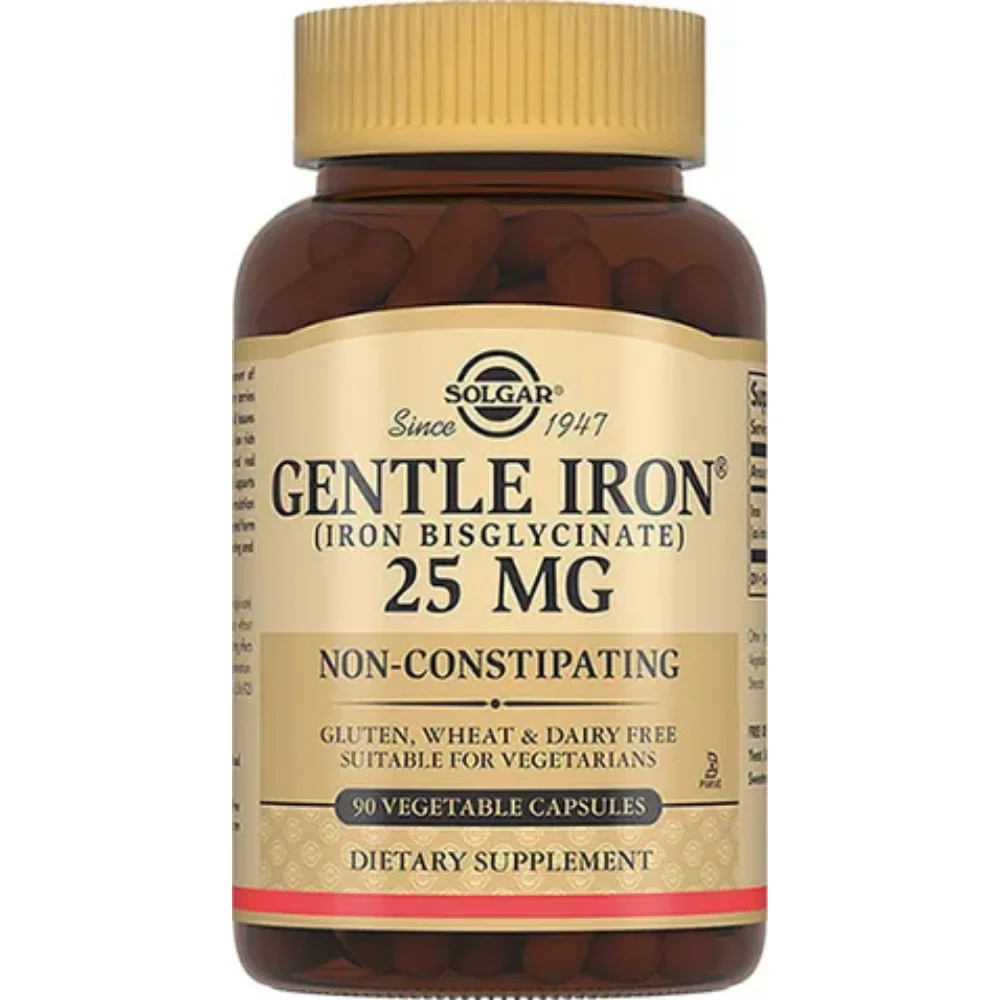 Легкодоступное железо Джентл Айрон "Solgar" БАД капсулы флакон №90
