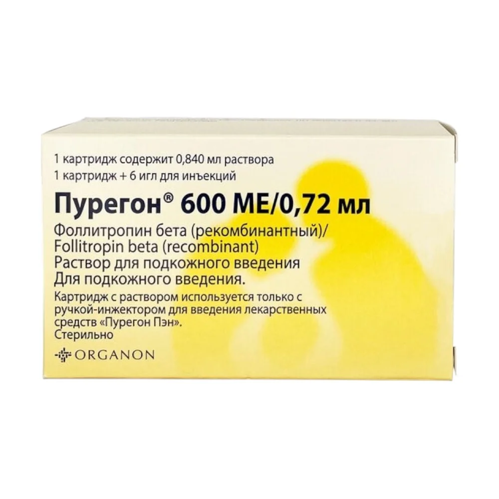 Пурегон р-р для инъекций п/к 600ме 0,72мл картридж №1