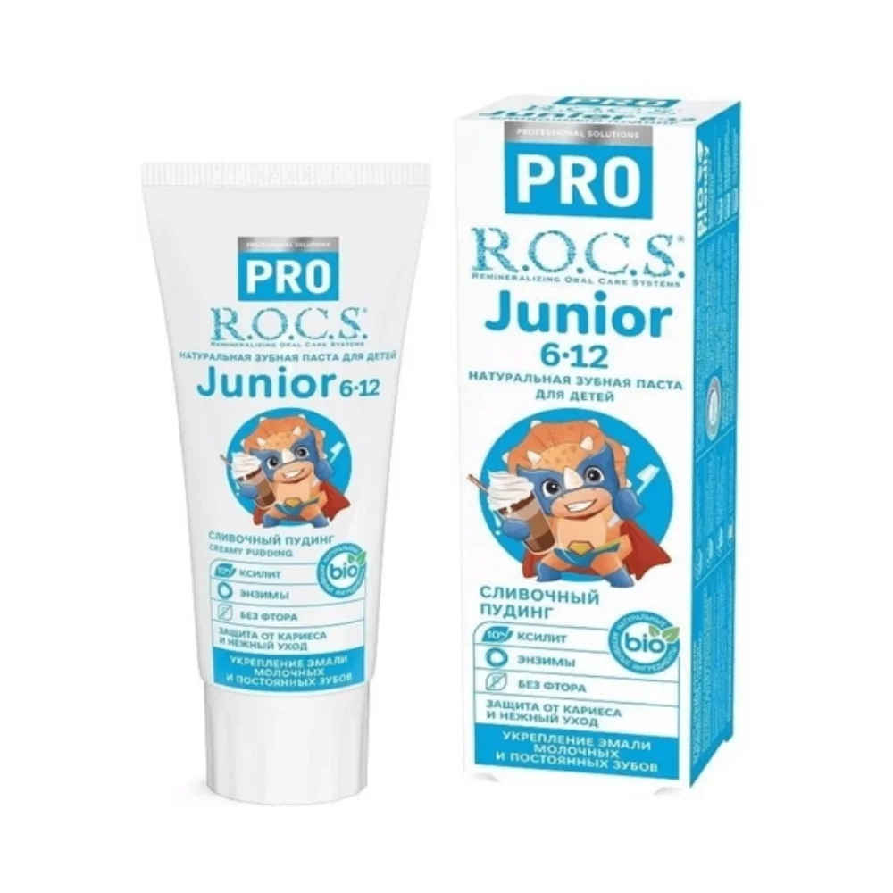 Зубная паста детская R.O.C.S. PRO Junior Сливочный пудинг 74г №1