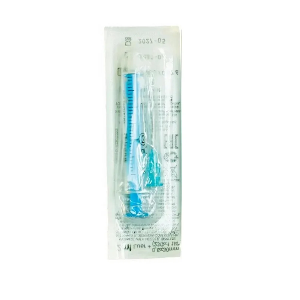 Шприц одноразовый 2мл трехкомпонентный Chirana Luer с иглой 0,60мм x 30мм (23G x1 1/4") №1
