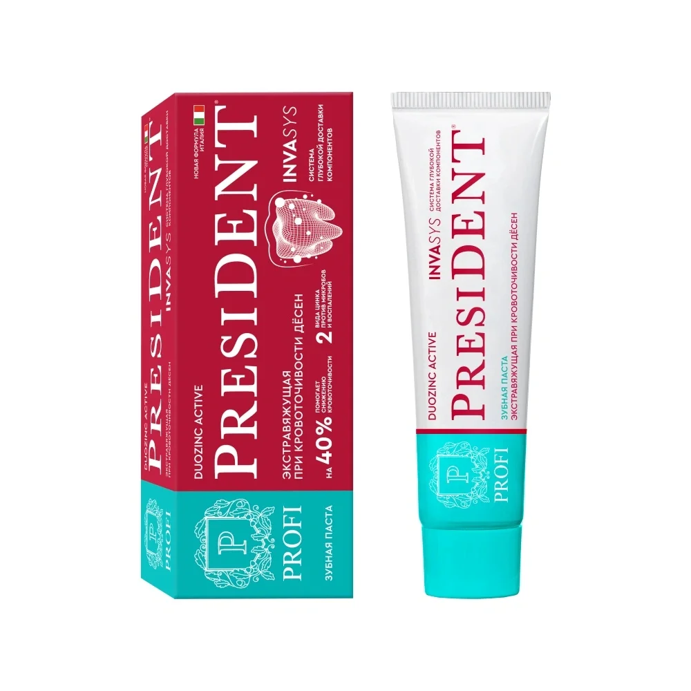 Зубная паста PresiDENT Profi Duozinc Active 90г №1