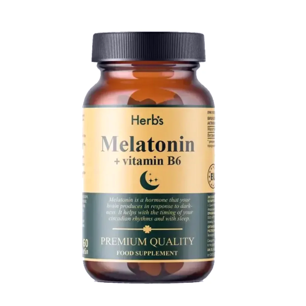 Мелатонин+Витамин В6 Herb's БАД таблетки 250мг упаковка №60