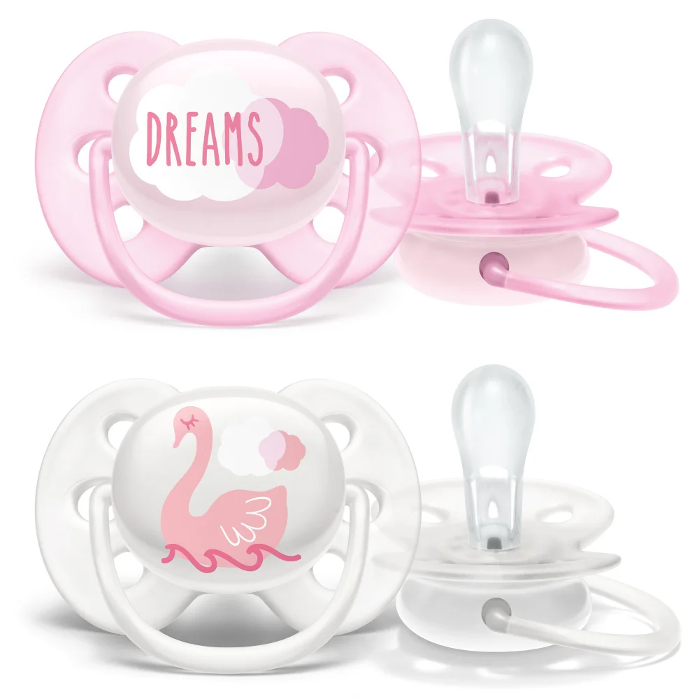 Пустышка Avent Ultra Soft декор силиконовая Dreams/Лебедь код 86882 0-6 мес. для девочки №2