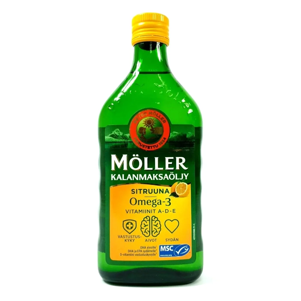 Рыбий жир "Меллер Омега-3" БАД со вкусом лимона 250мл флакон №1