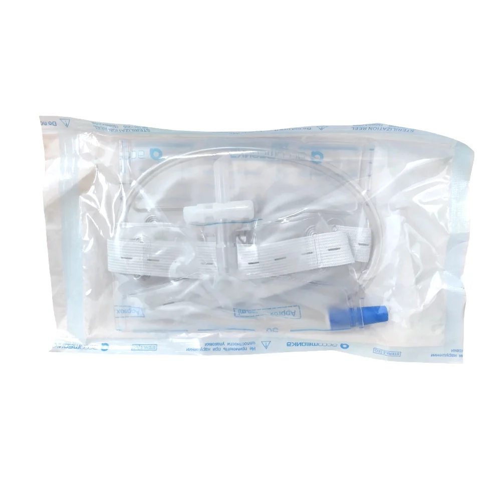 Мочеприемники ножные длина трубки 50см с НК, с краном д/слива, с градуировкой, с фикс. ремнями 50см без крепления 1л №1