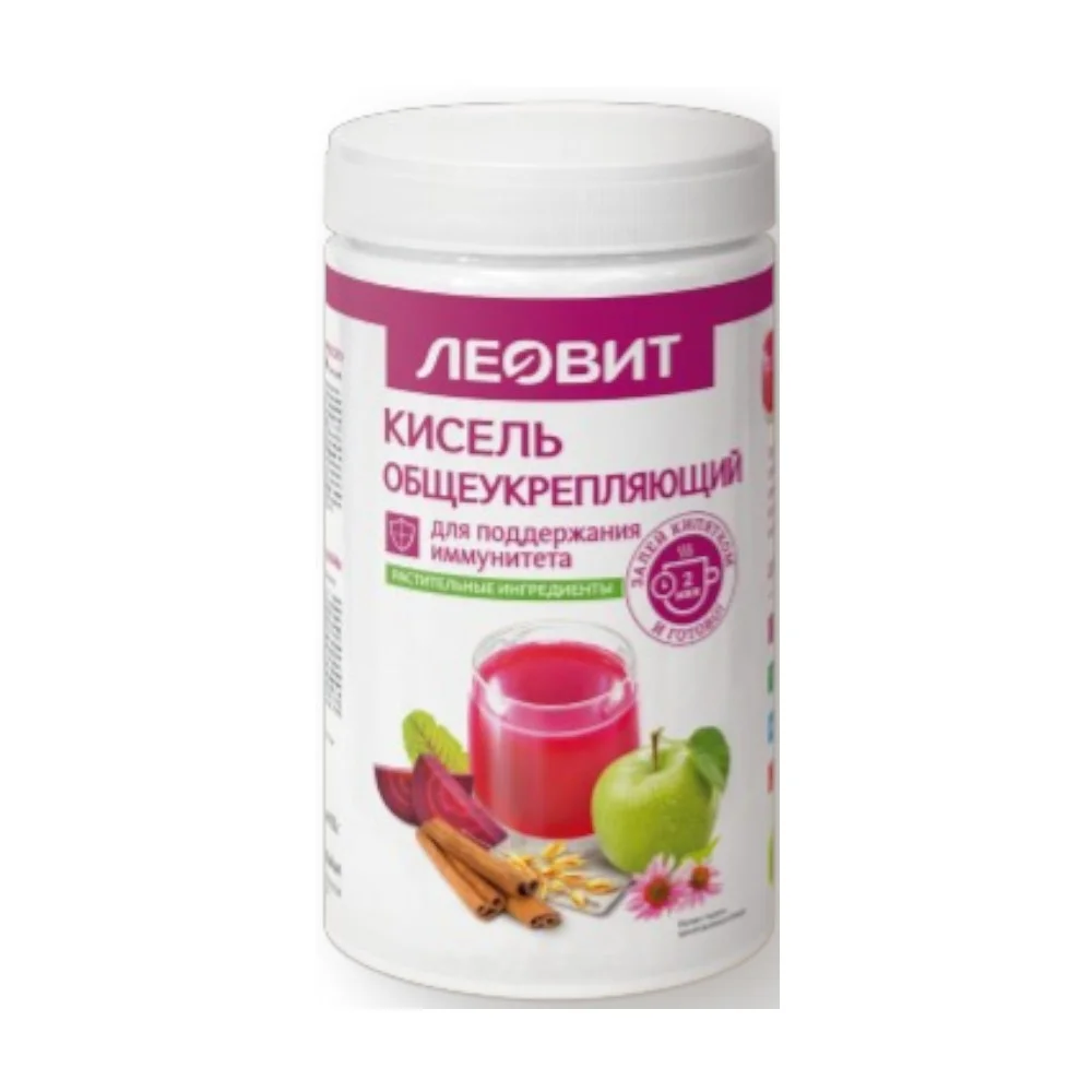 Кисель "Общеукрепляющий" "Леовит" спец. продукт диетического профилактического питания 400г банка №1