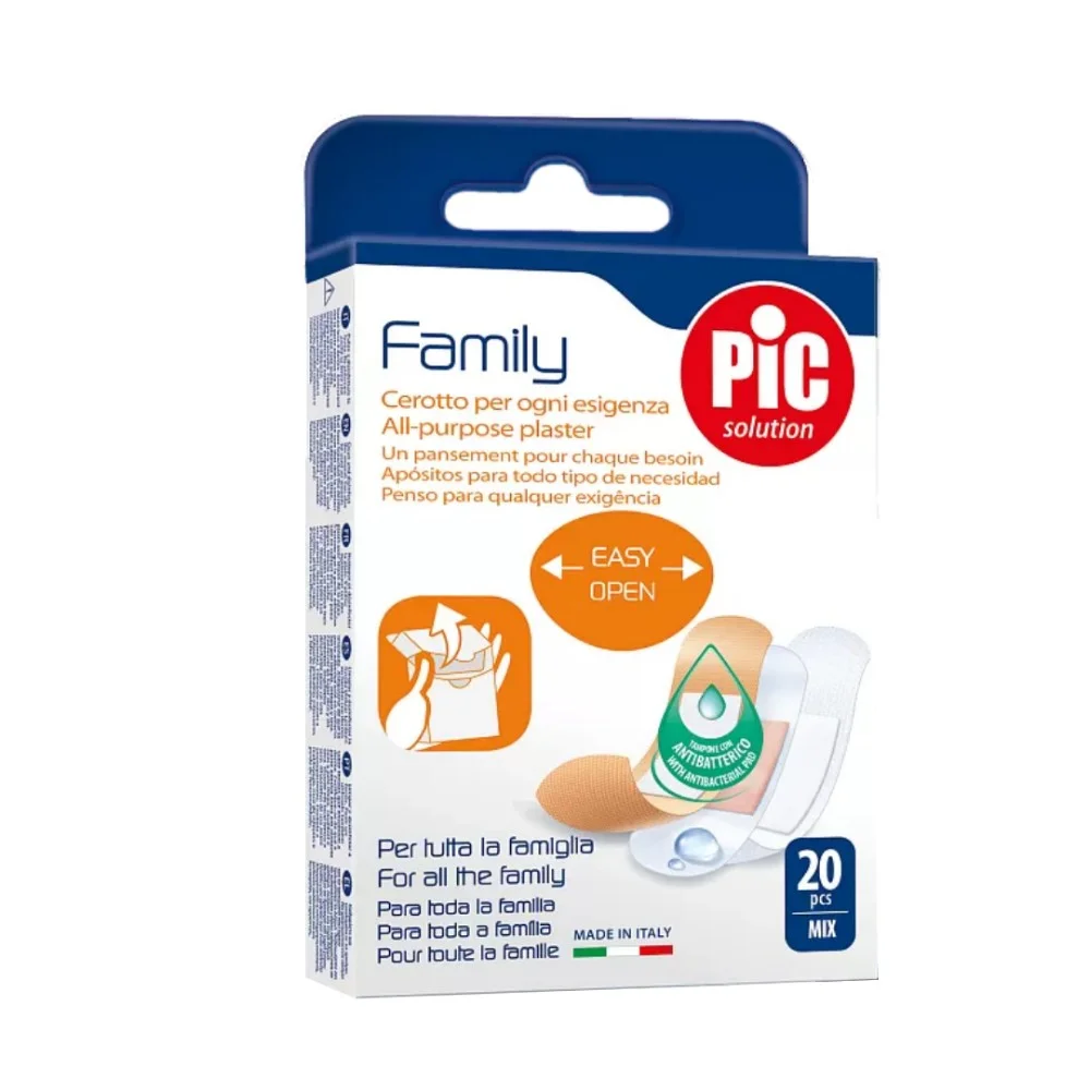 Пластырь Family с антибактериальной подушечкой для всей семьи набор №20