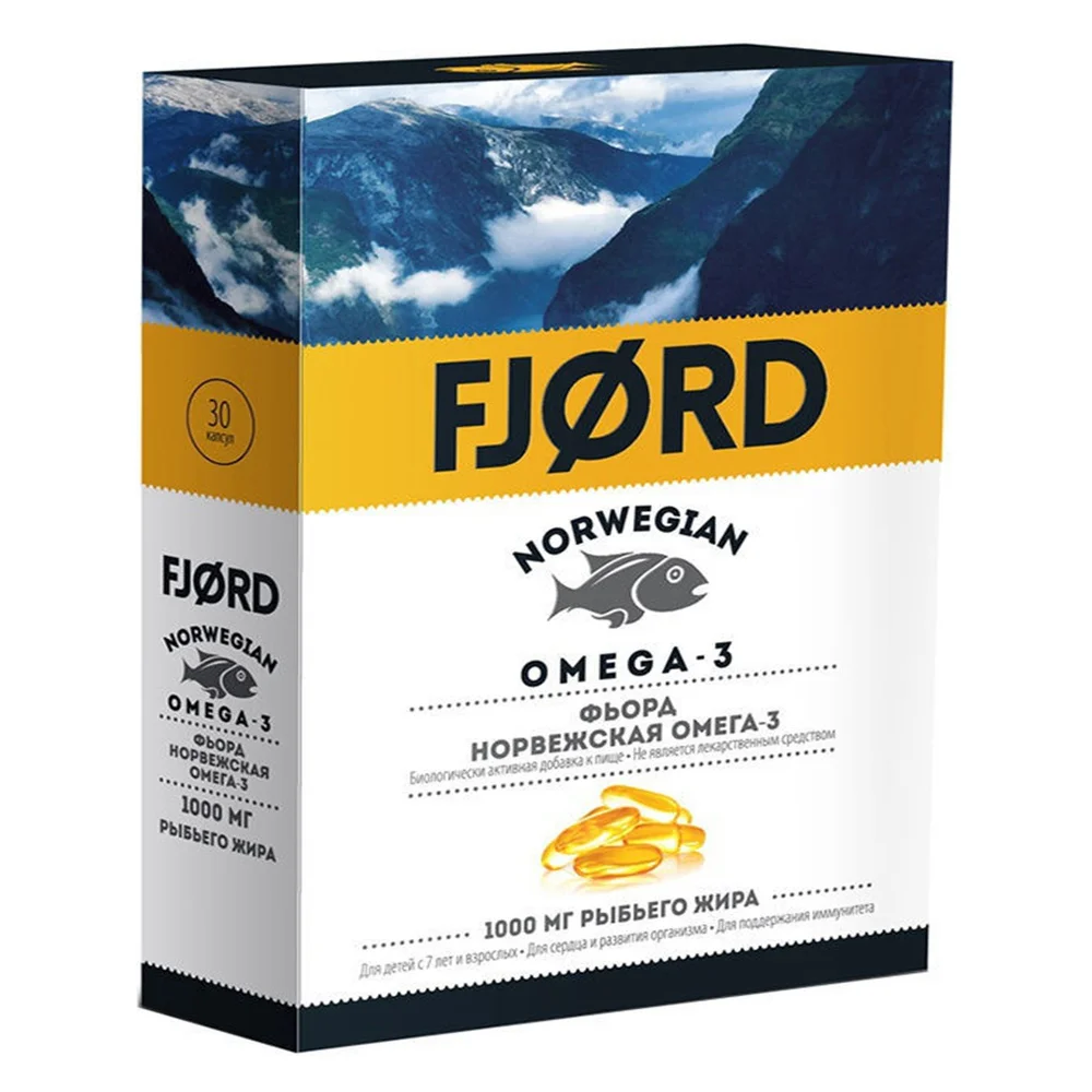 Фьорд Норвежская омега-3 БАД капсулы упаковка №30