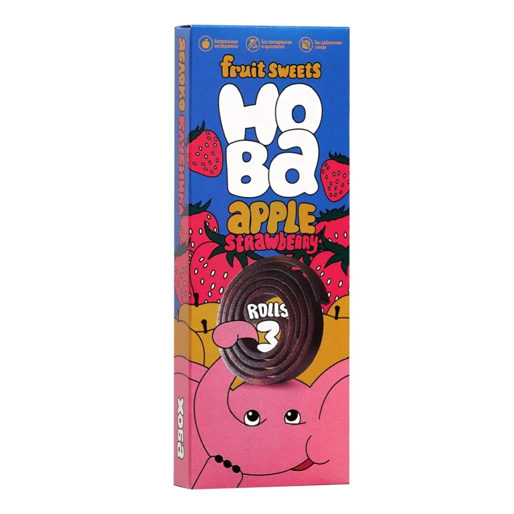 Конфеты фруктово-ягодные "Хоба" яблоко-клубника 30г №1