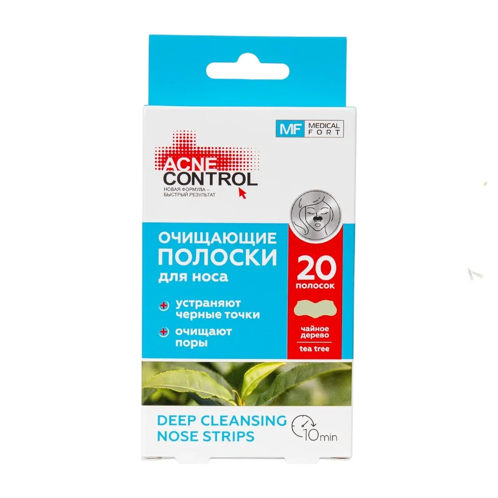 Полоски очищающие для носа Acne Control с маслом чайного дерева №20