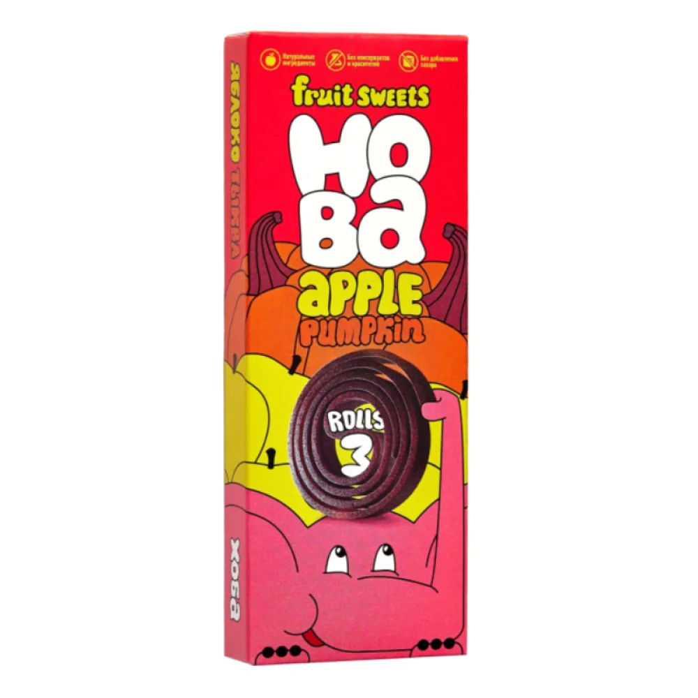 Конфеты фруктово-овощные "Хоба" яблоко-тыква 30г №1