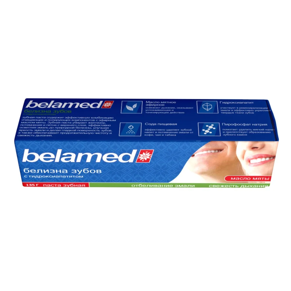 Зубная паста Belamed Белизна зубов с гидроксиапатитом 135г №1