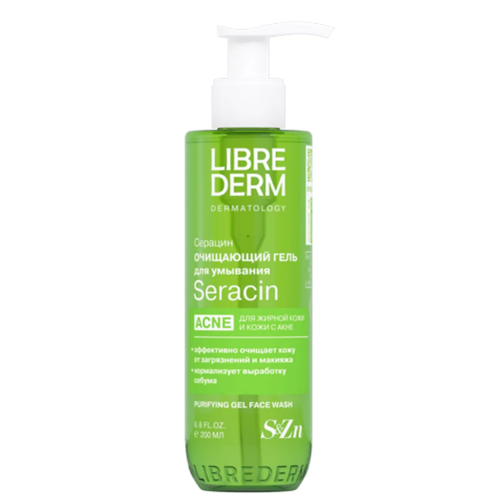 Гель для умывания Librederm Seracin очищающий 200мл №1