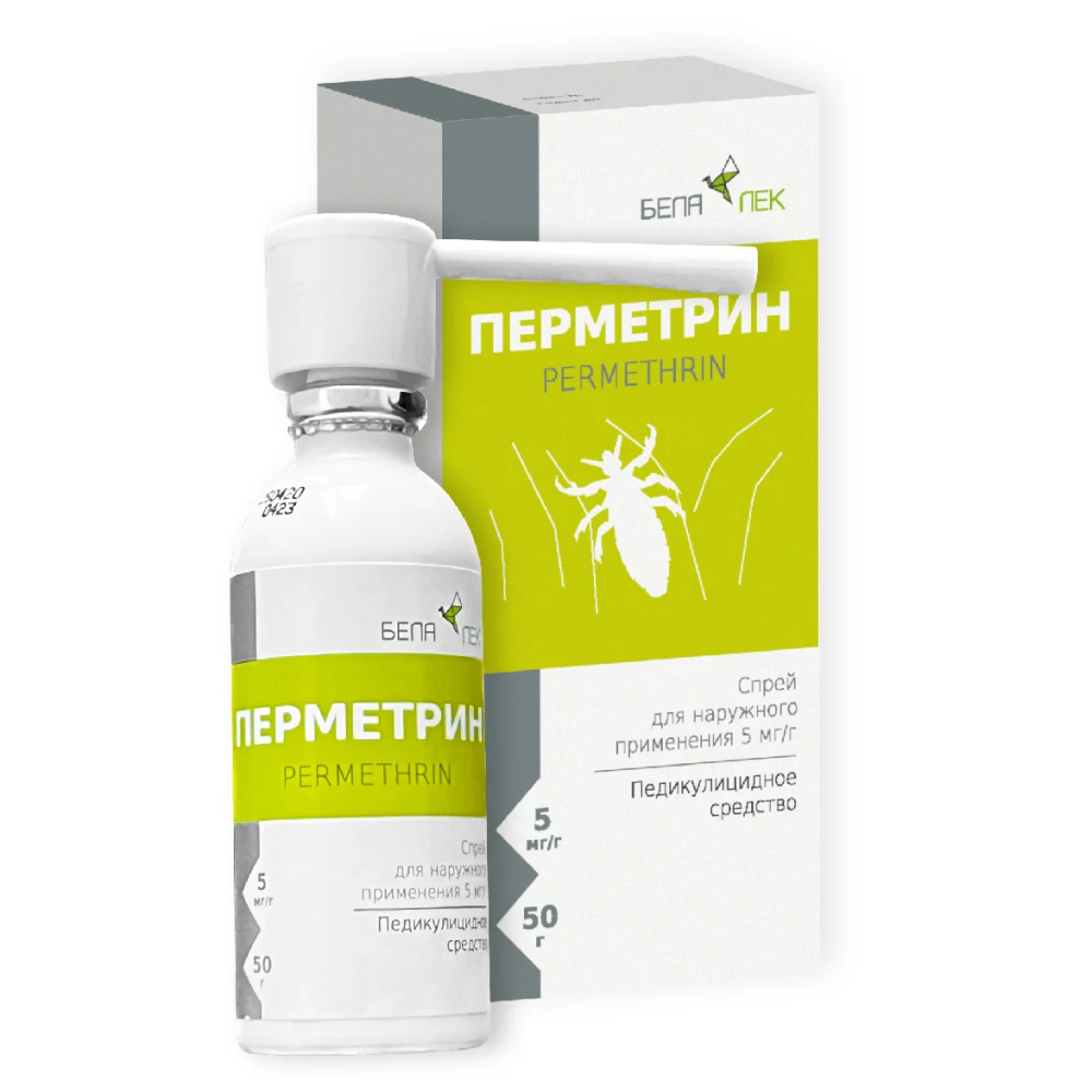 Перметрин спрей для наруж. прим. 5мг/г 50г баллон №1