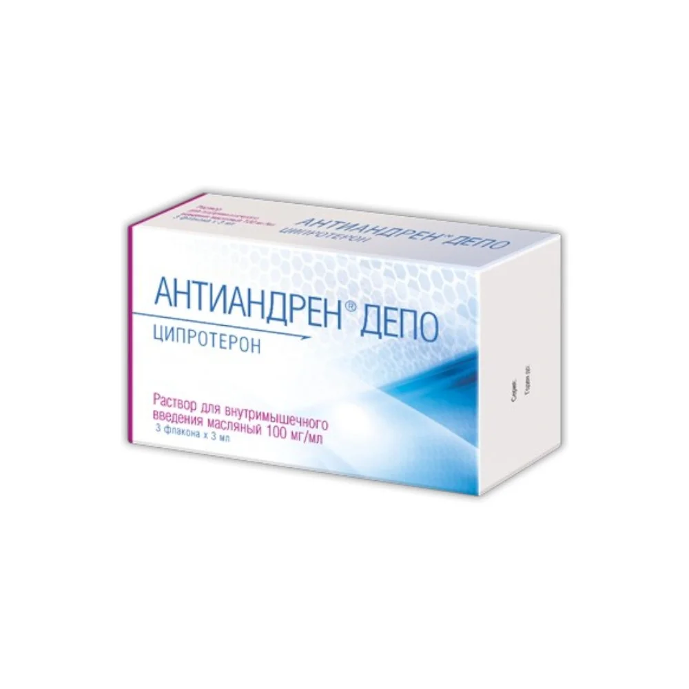 Антиандрен депо р-р для инъекций в/м, масл. 100мг/мл 3мл флакон №3