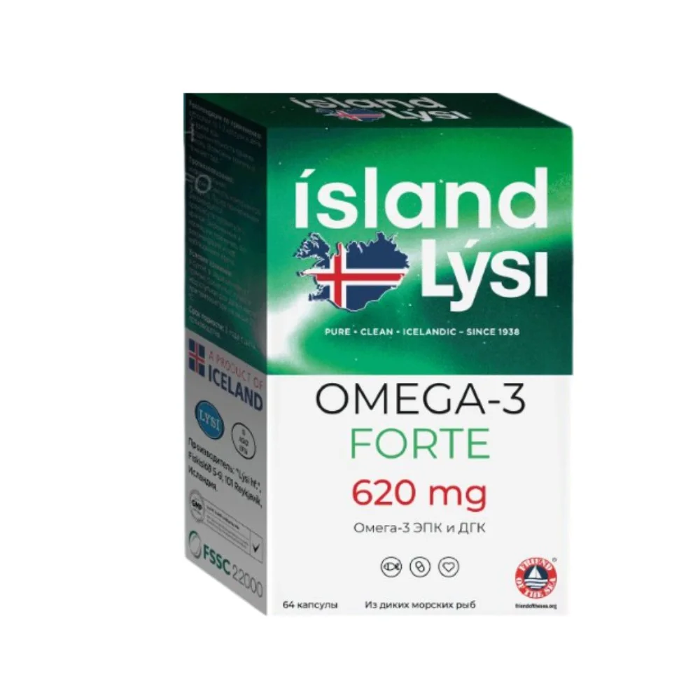 Омега-3 Форте Lysi БАД капсулы 1 000мг упаковка №64