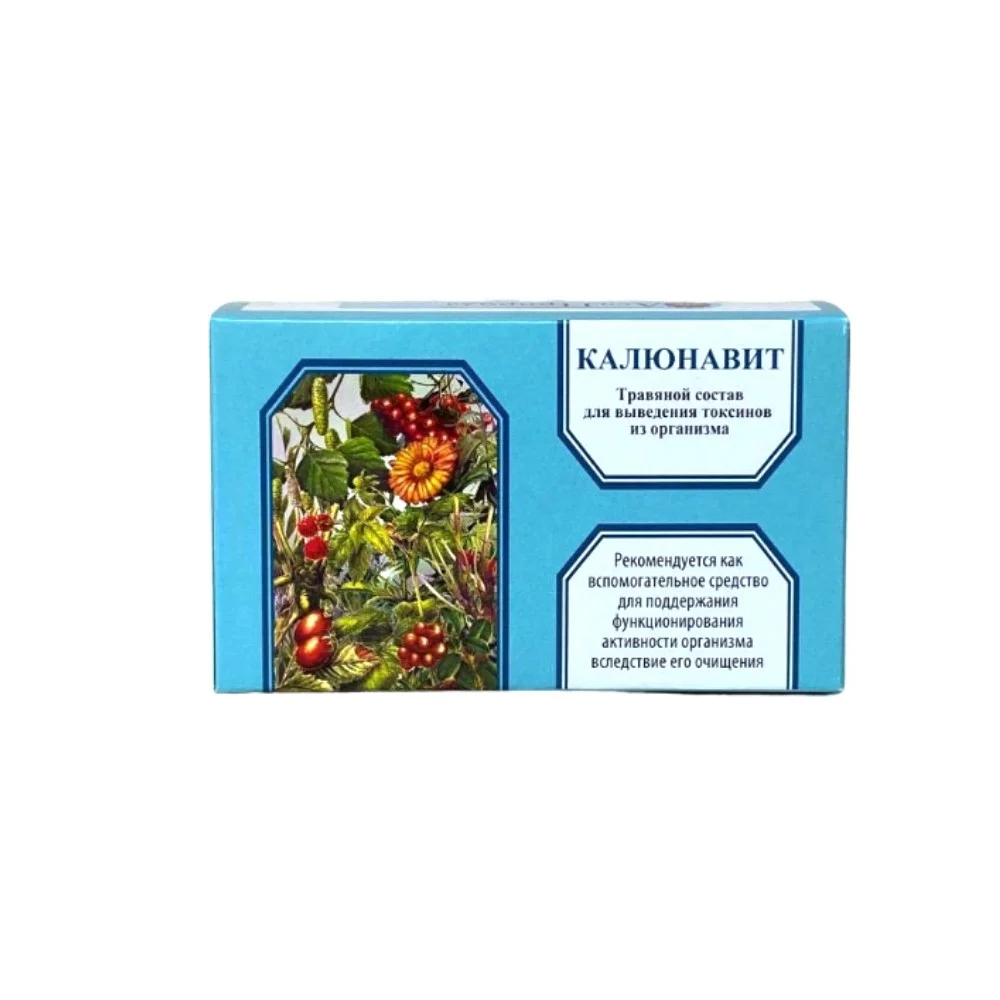 Калюнавит БАД травяной состав. Вспомогательное средство, способствующее очищению организма 1,5г фильтр-пакет №25