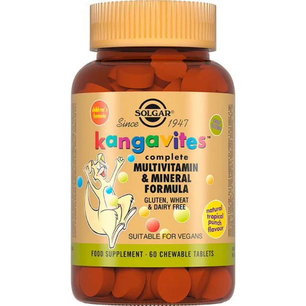 Кангавитес. Комплекс мультивитаминов и минералов "Solgar" БАД таблетки жеват. флакон №60