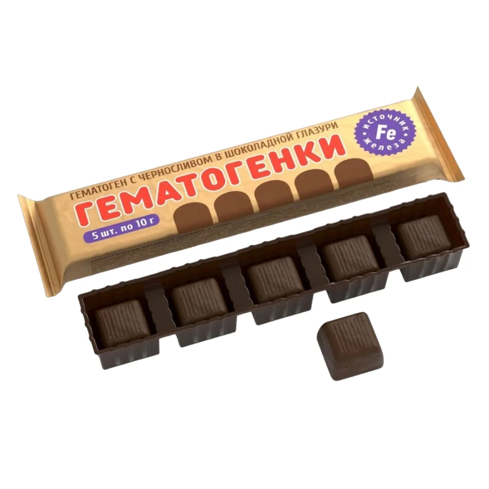 Гематоген с черносливом БАД в темной глазури 10г №5