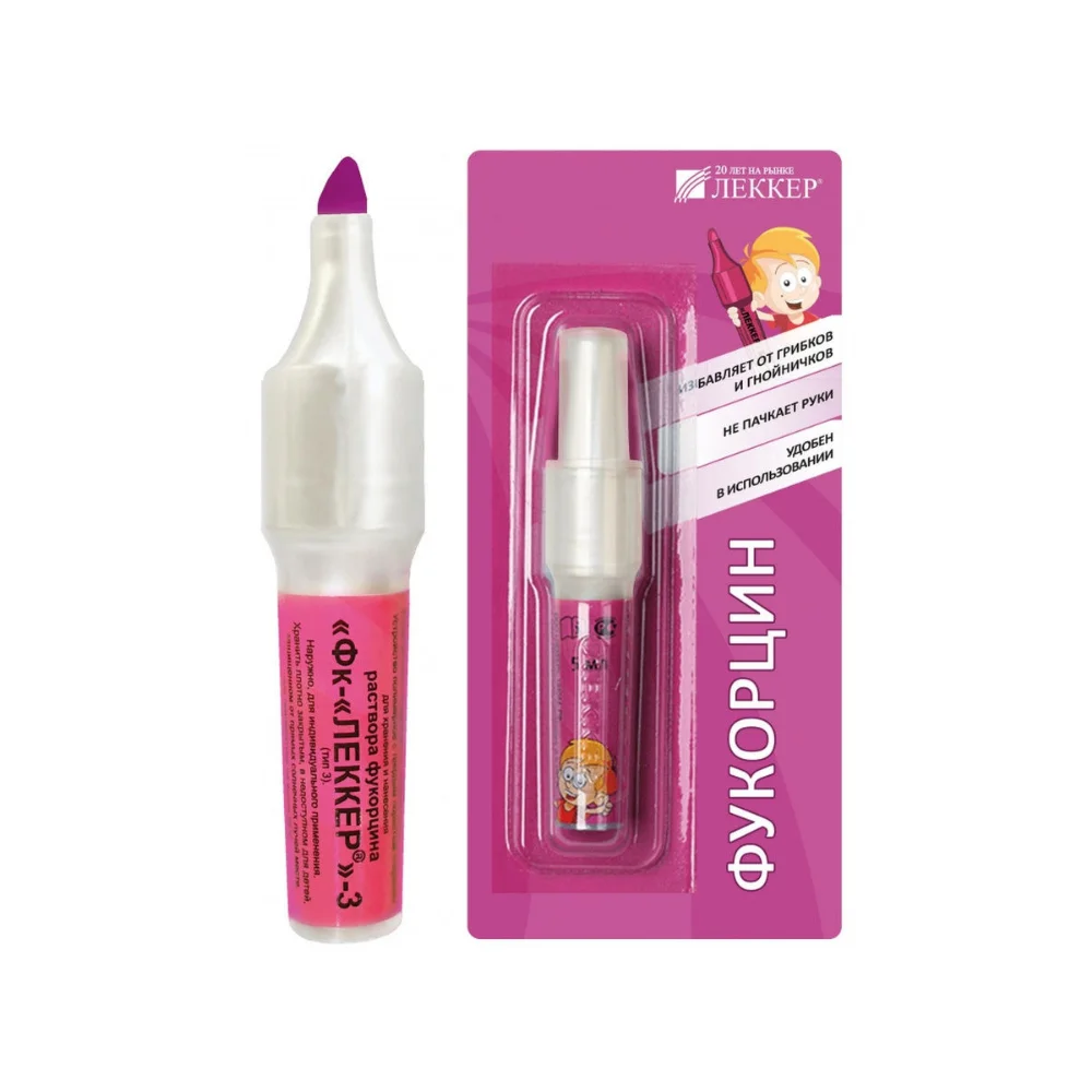 Леккер-Фк-2 (тип 2) устр-во полимерное с твердым пористым стержнем для хранения и нанесения р-ра фукорцина 5мл №1