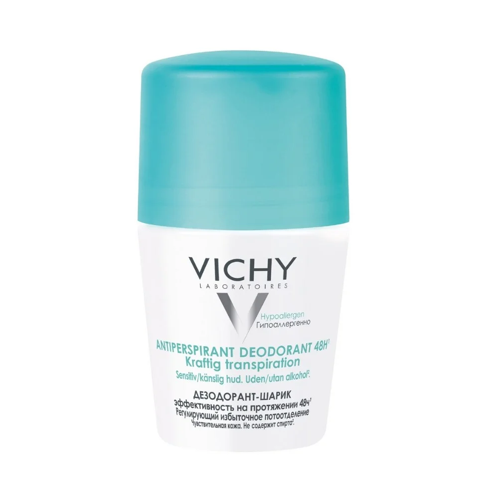 Дезодорант-антиперспирант Vichy регулирующий избыточное потоотделение шариковый 50мл №1