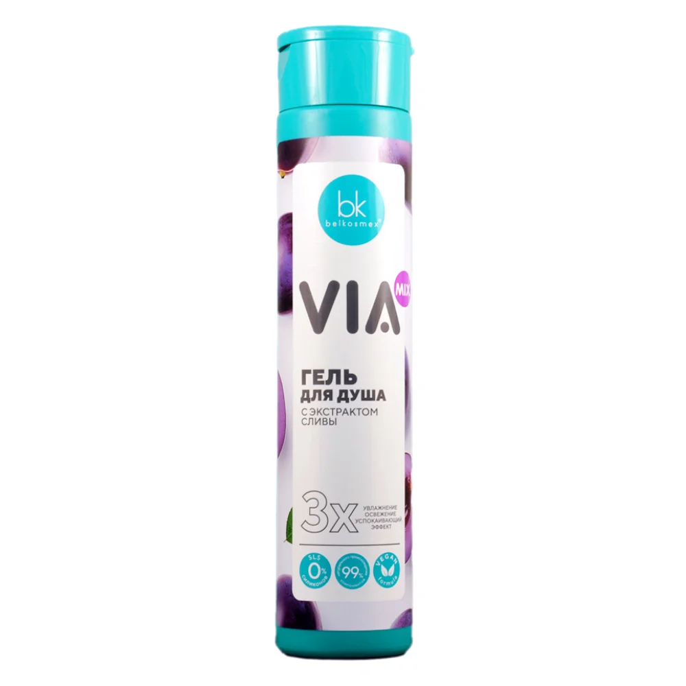 Гель для душа VIA mix с экстрактом сливы 320г №1