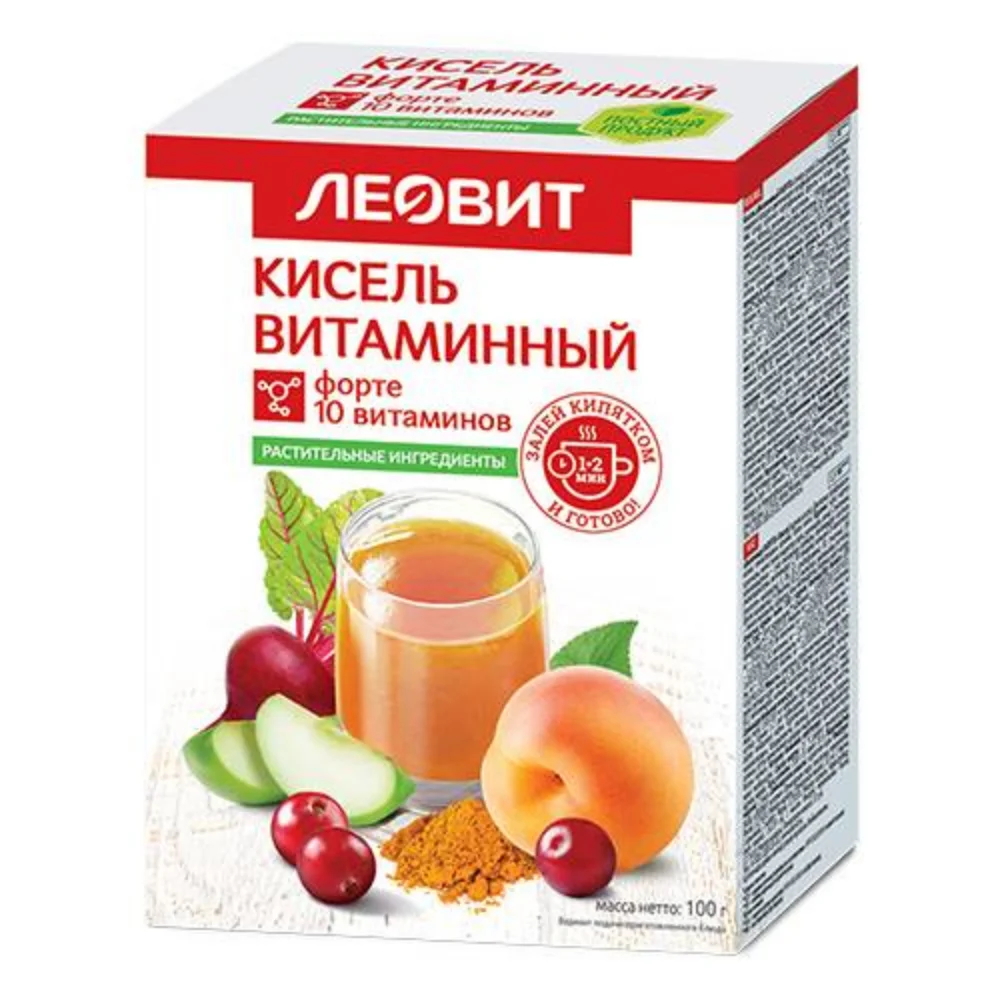 Кисель "Витаминный Форте" "Леовит" спец. продукт диетического профилактического питания 20г пакет №5
