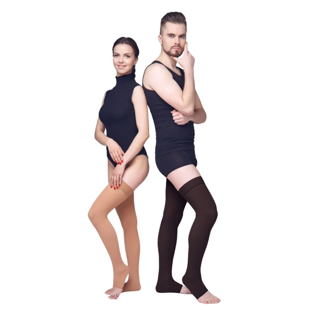 Чулки медицинские компрессионные выше колена без мыска м.4001 2 кл. компрессии, размер 2 (S), рост 1, бежевый пара №1