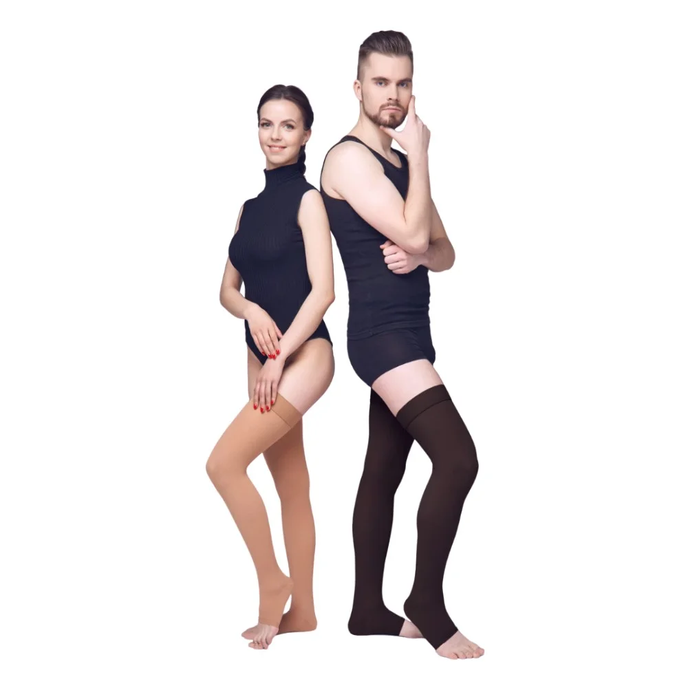 Чулки медицинские компрессионные выше колена без мыска м.4001 2 кл. компрессии, размер 4 (L), рост 2, бежевый пара №1