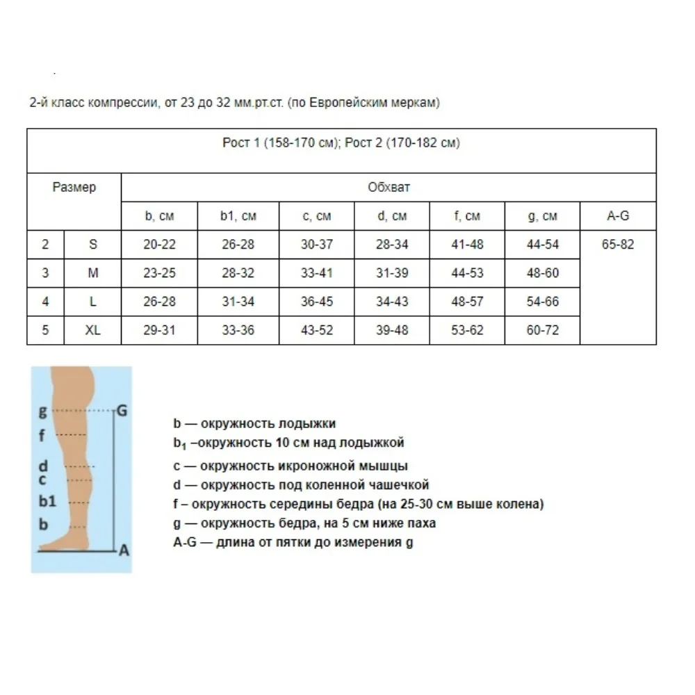 Чулки медицинские компрессионные выше колена без мыска м.4001 2 кл. компрессии, размер 4 (L), рост 1, бежевый пара №1