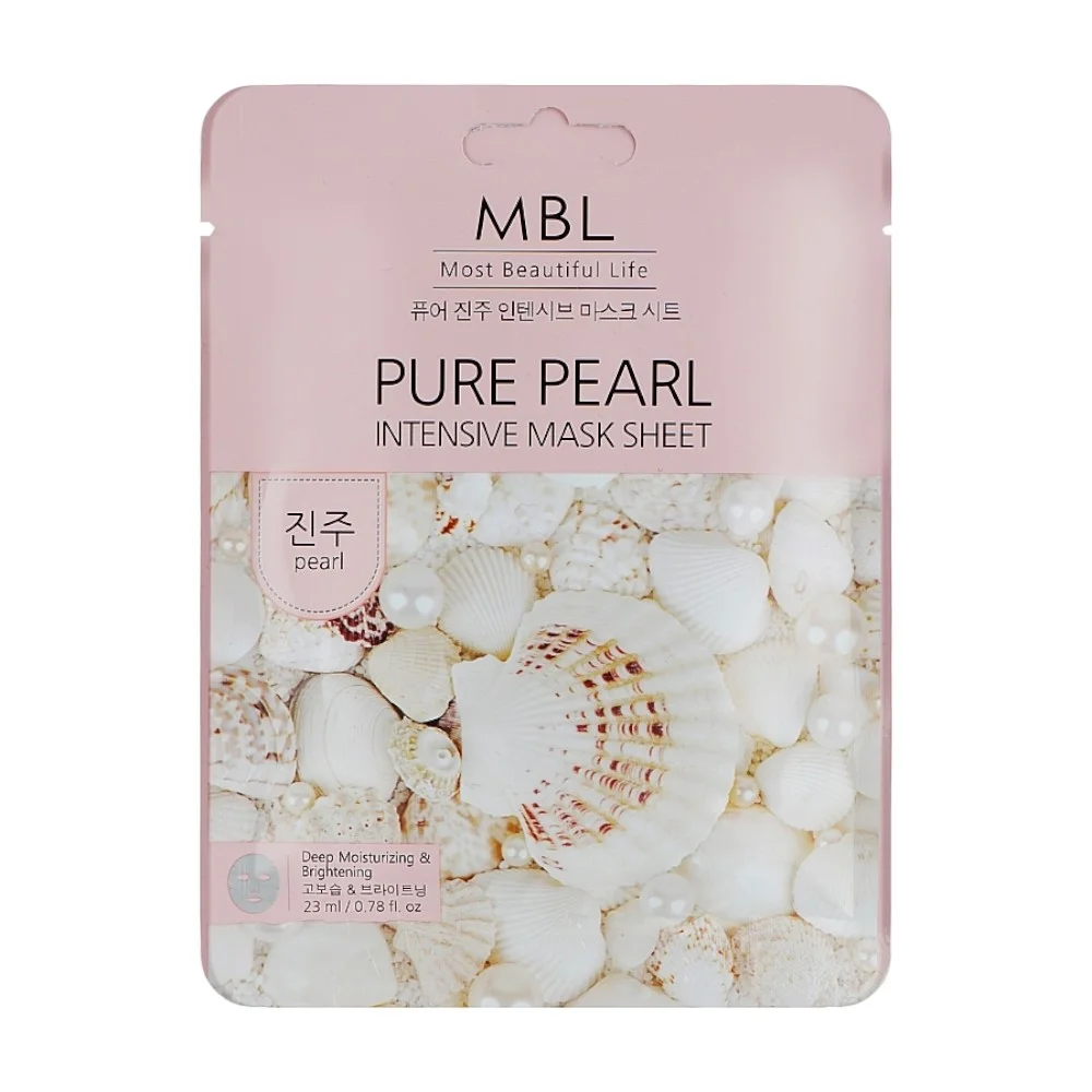 Маска для лица MBL тканевая интенсивная с экстрактом жемчуга 23мл №1