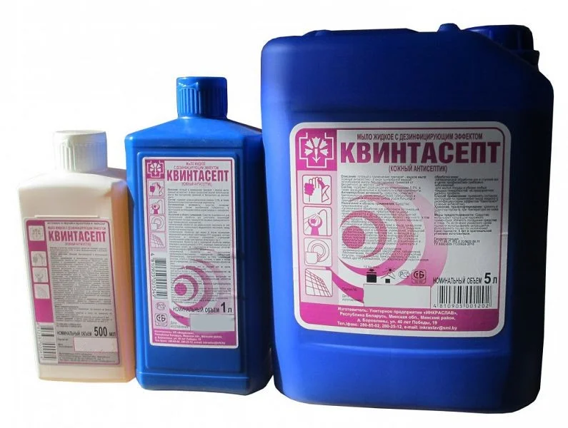 Мыло жидкое КВИНТАСЕПТ с дезинфицирующим эффектом 1л флакон полиэтиленовый №1