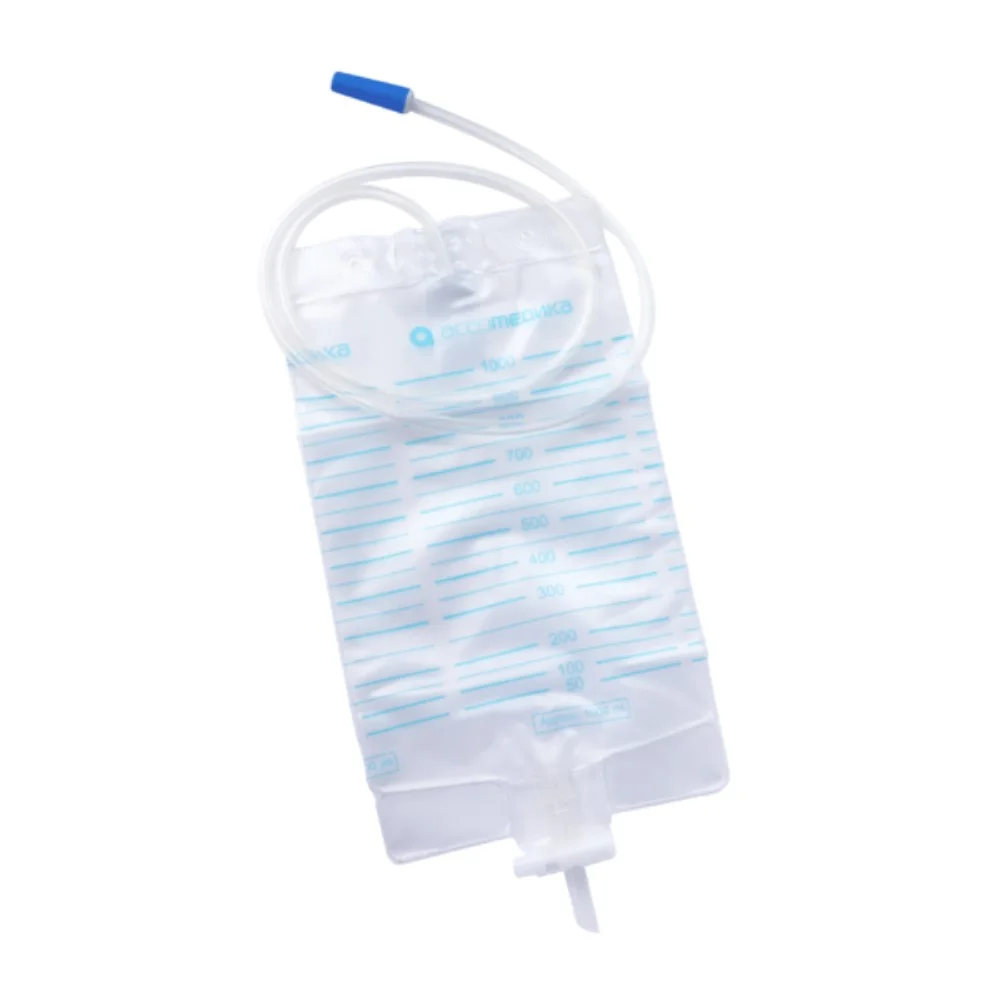 Мочеприемник прикроватный длина трубки 100см с НК, с градуировкой, с краном д/слива, без фикс.ремней без крепления, стерильн. 2л №1