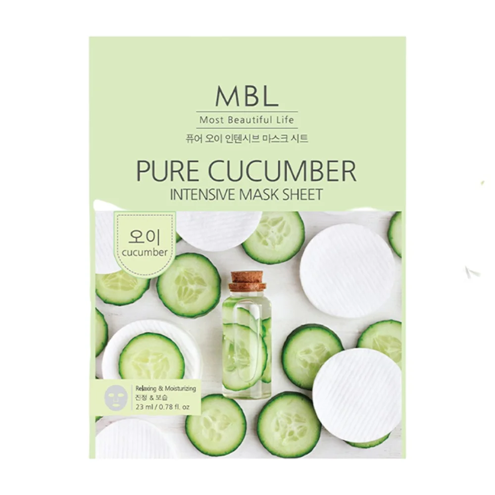 Маска для лица MBL тканевая интенсивная с экстрактом огурца 23мл №1