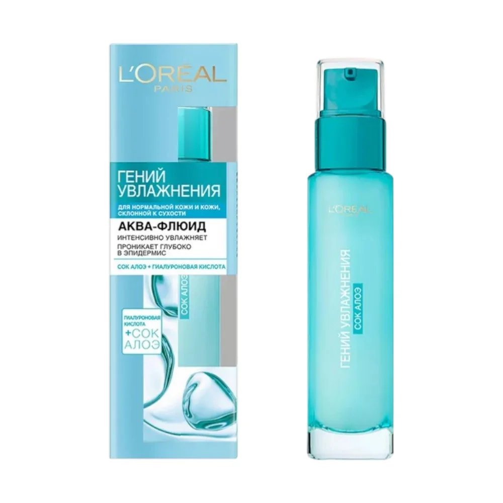 Аква-флюид L'Oreal Paris "Гений Увлажнения" для норм. и склонной к сухости кожи 70мл №1