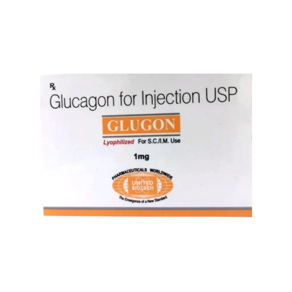 Глюкагон для инъекций USP пор-к для инъекций лиоф., в к-те с р-лем 1мг флакон №1