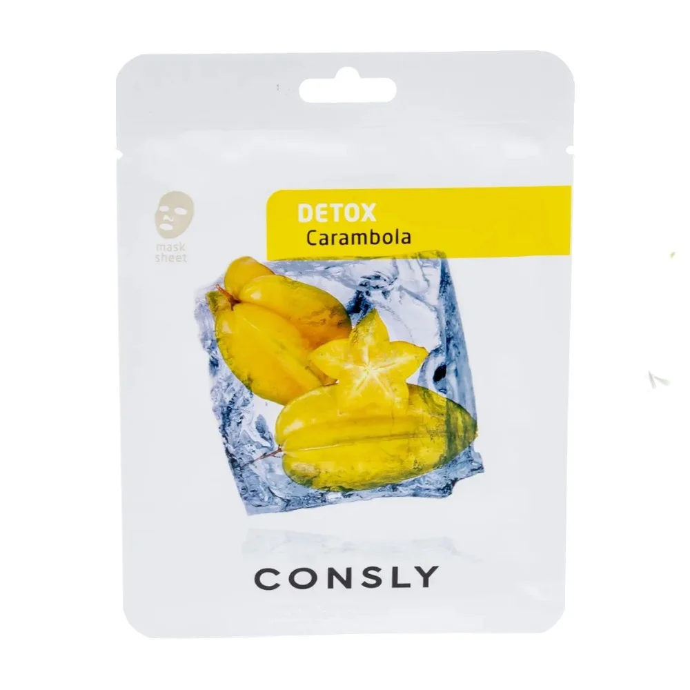 Маска тканевая Consly выводящая токсины с экстрактом карамболы 20мл №1