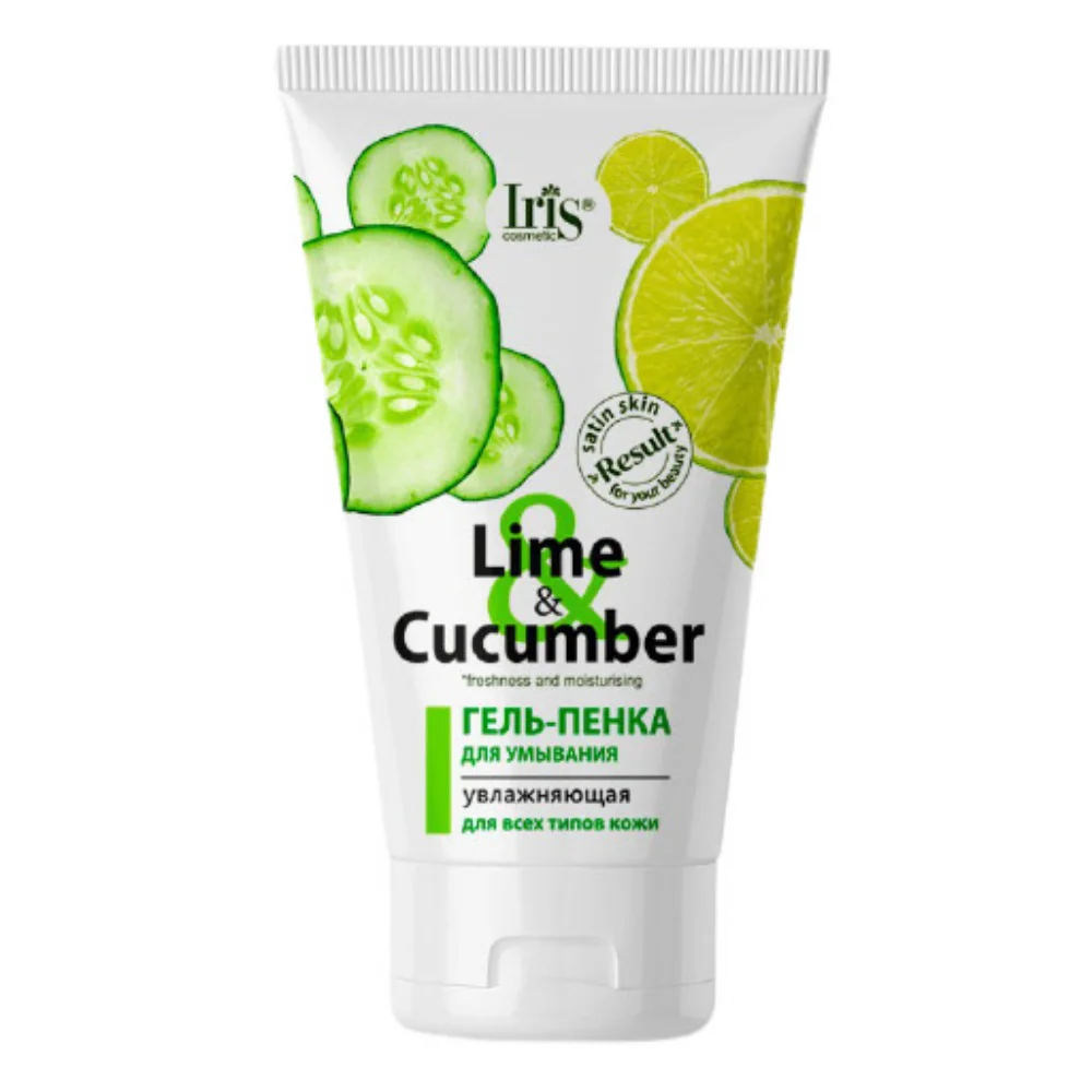 Гель-пенка для умывания Lime & Cucumber увлажняющая для всех типов кожи 150мл туба №1