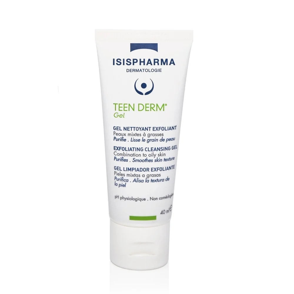Гель Isispharma Teen Derm Gel очищающий отшелушивающий для жирной и комб. кожи 40мл №1