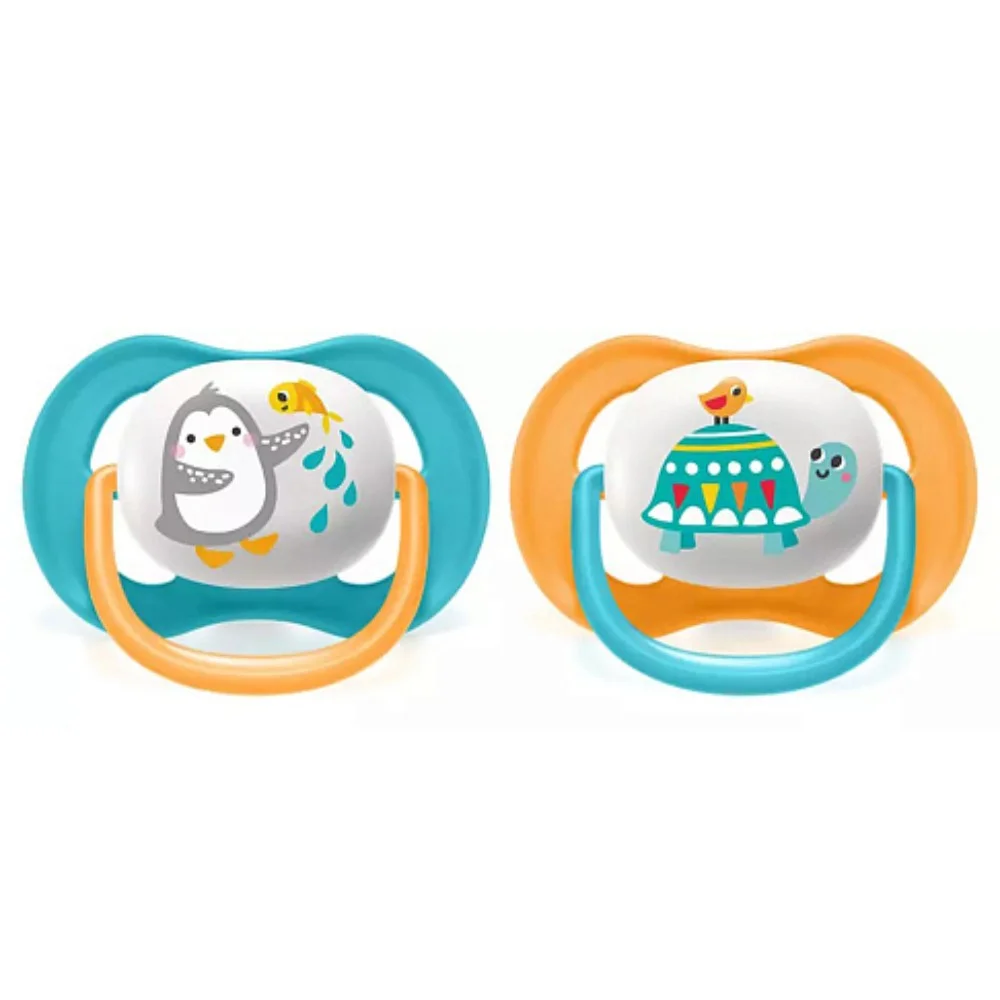 Пустышка Avent Ultra Air декор силиконовая код 86915 6-18 мес. пингвин/черепаха №2