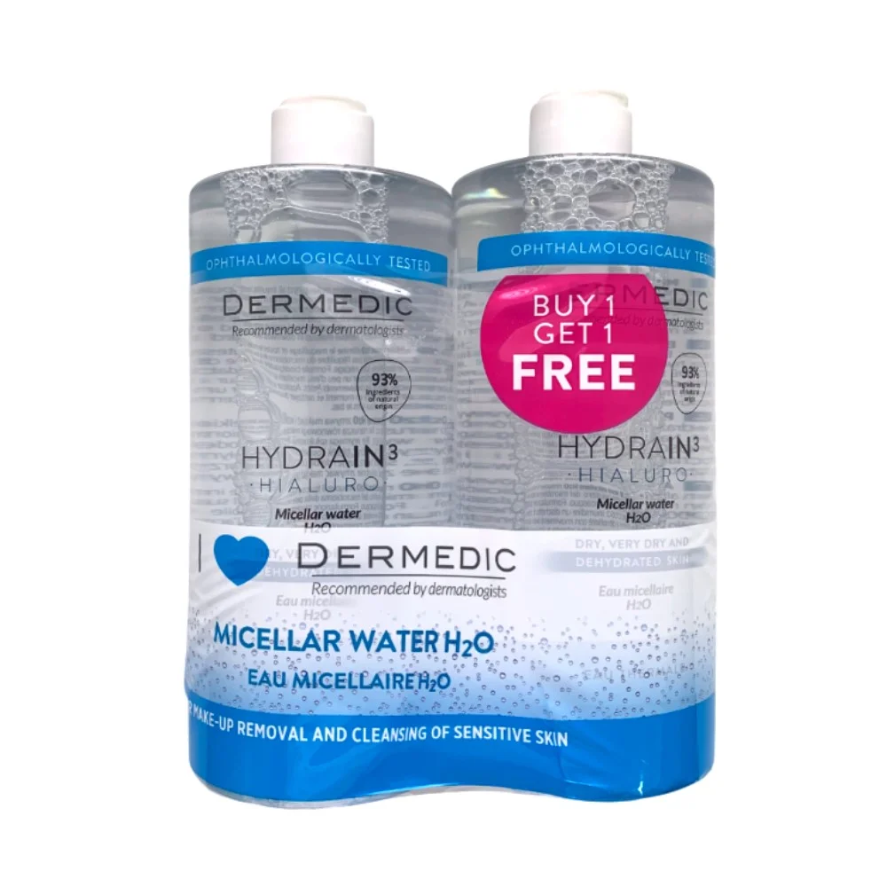 Вода мицеллярная Dermedic Hydrain3 Hialuro 500мл набор №2