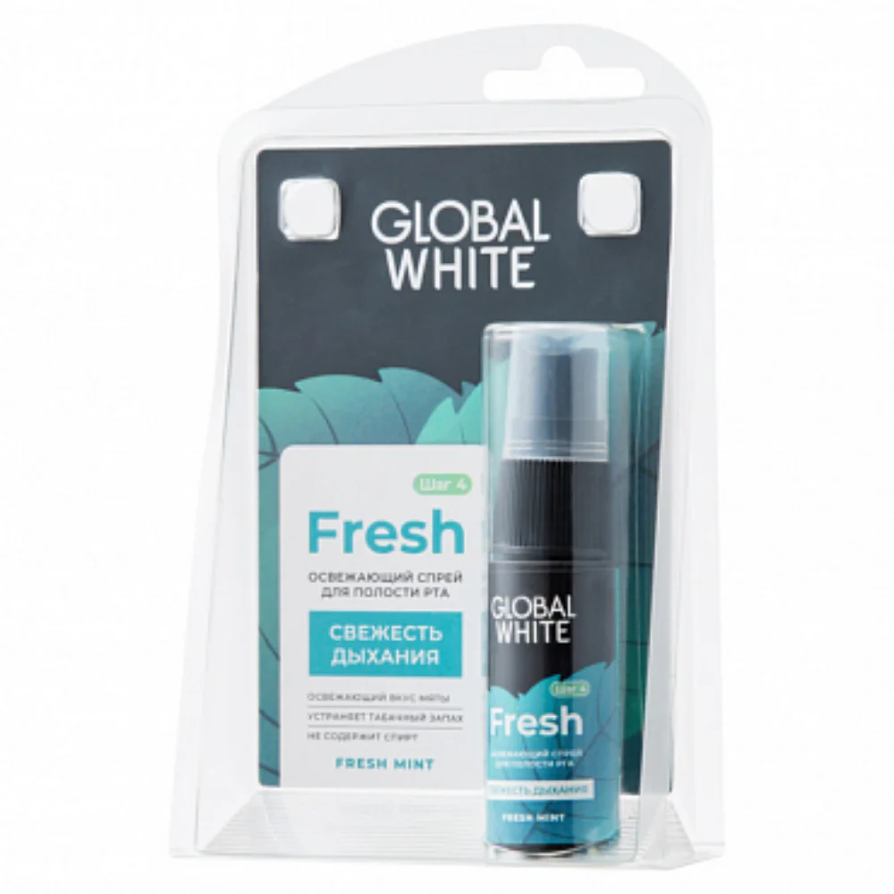 Спрей для полости рта Global White Fresh освежающий 15мл №1