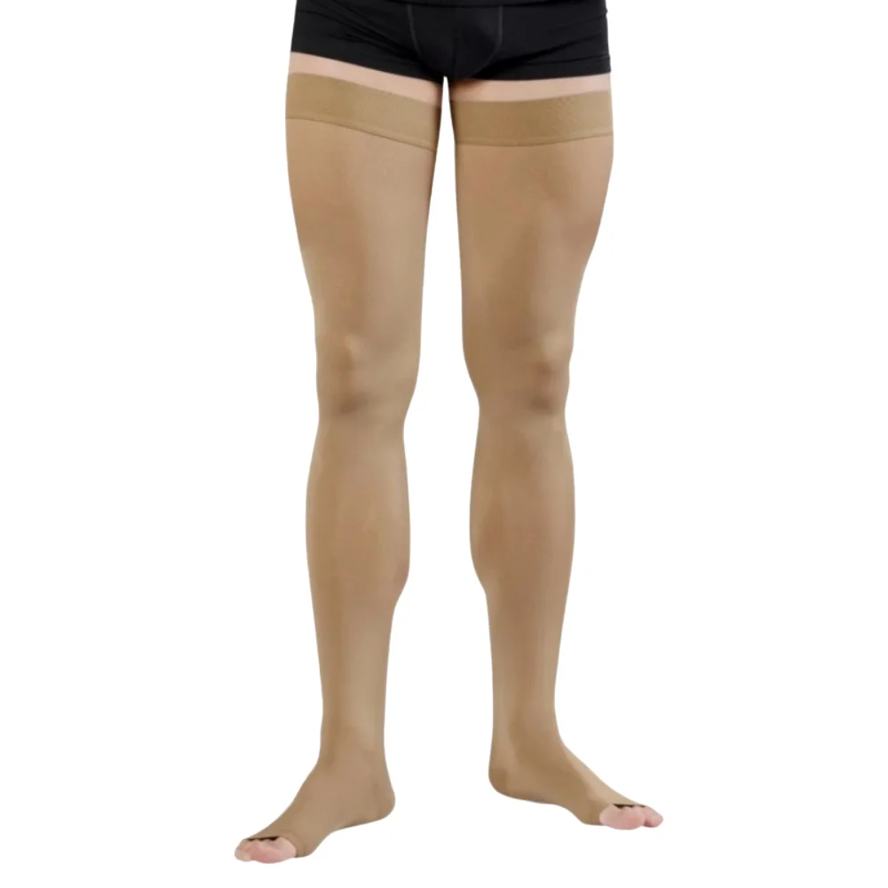 Чулки компрессионные ELAST 0403 LUX без мыска, унисекс, 2 кл. компрессии размер 2, рост 1, карамель №1
