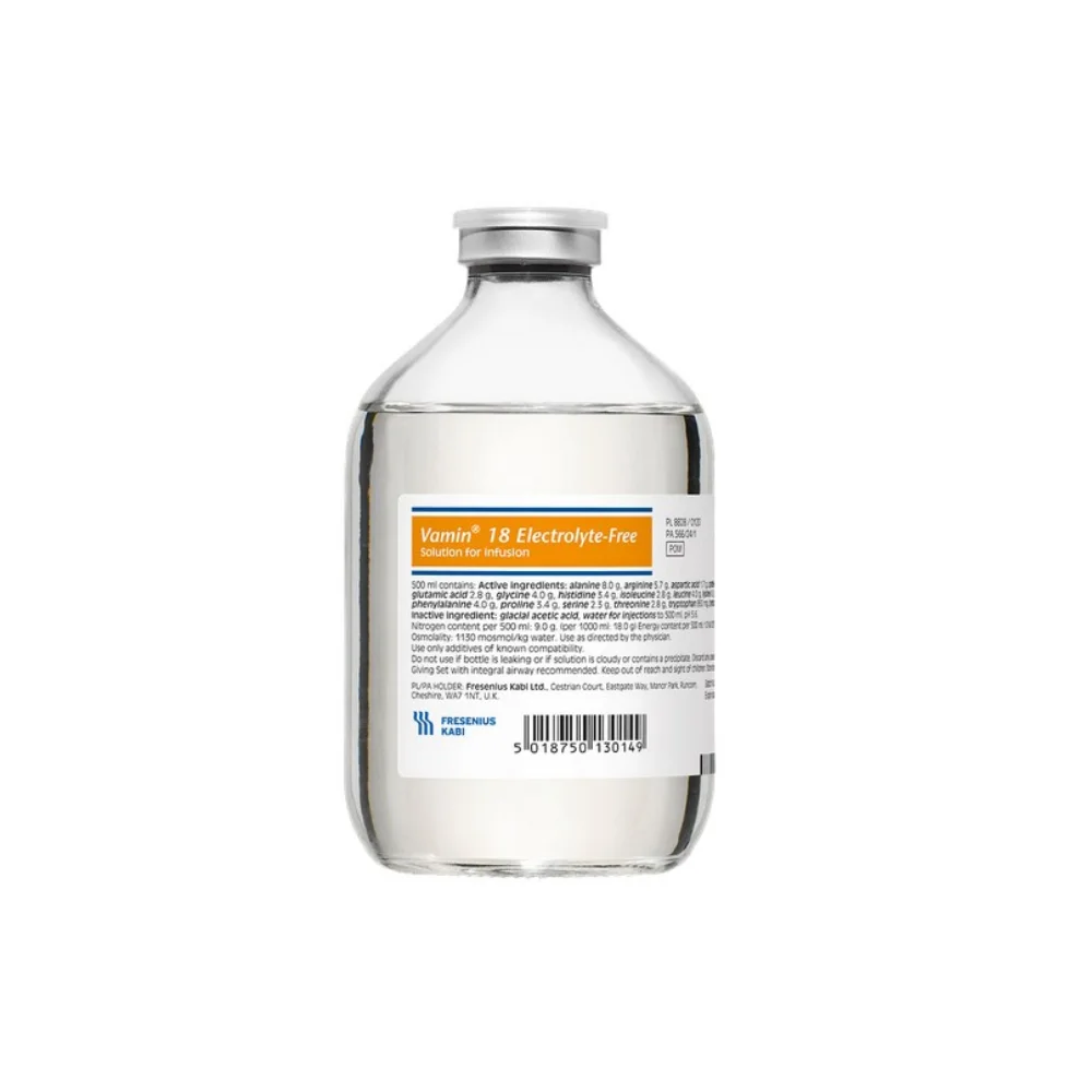 Вамин 18 без электролитов р-р для инфузий 500мл флакон №10