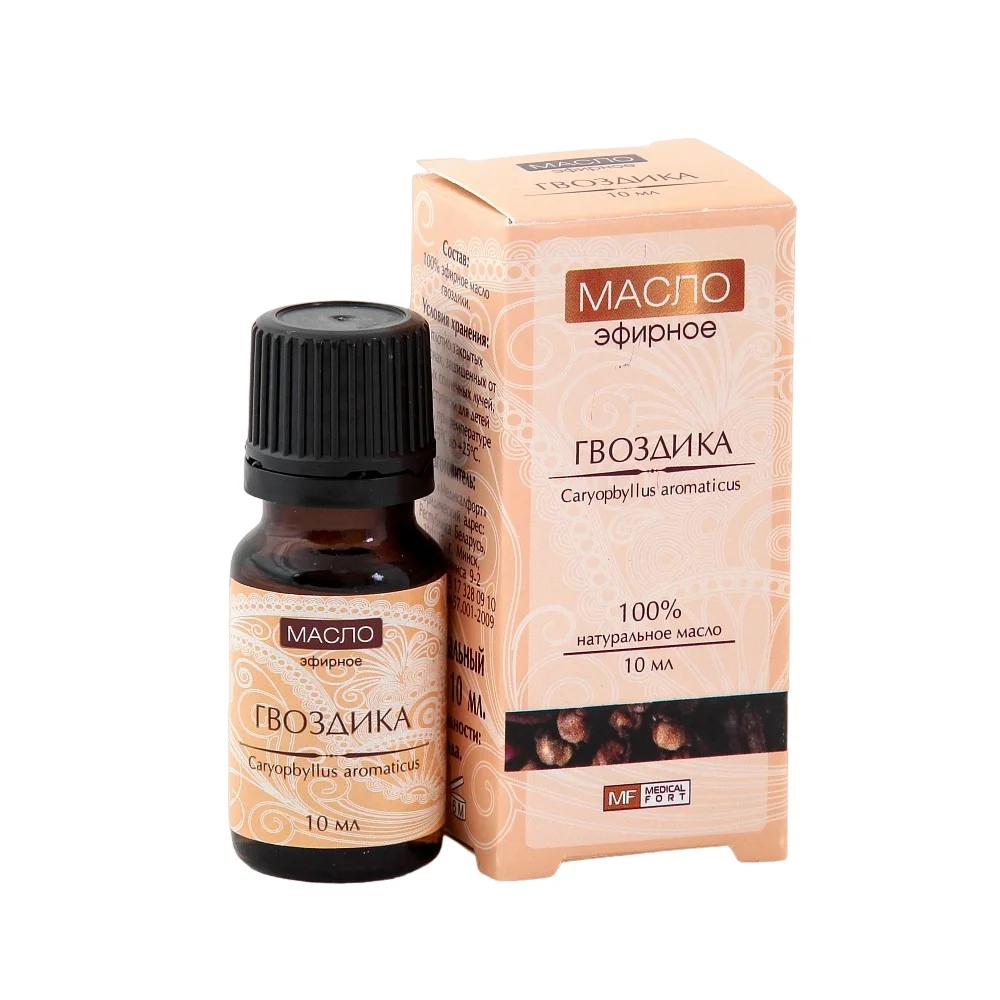 Масло косметическое эфирное гвоздика 10мл флакон №1
