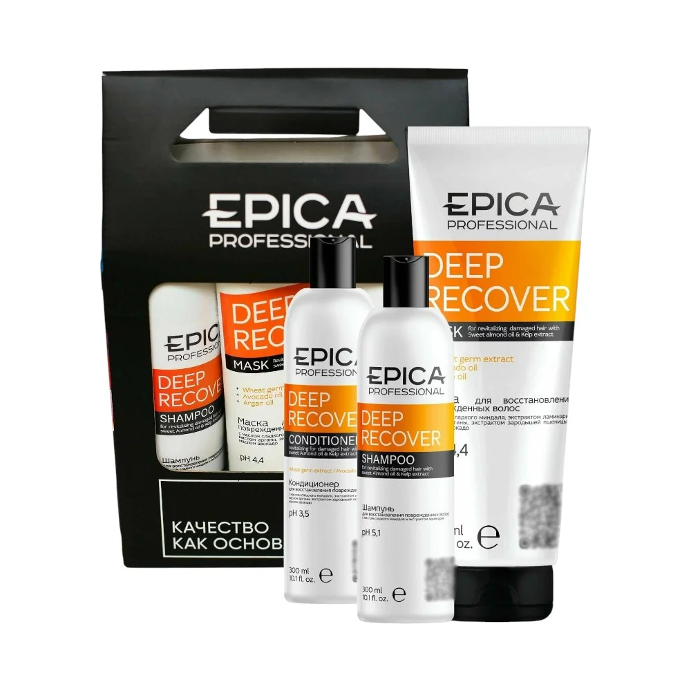 Набор косметический EPICA Professional Deep Recover (шампунь 300мл+кондиционер 300мл+маска 250мл) №1